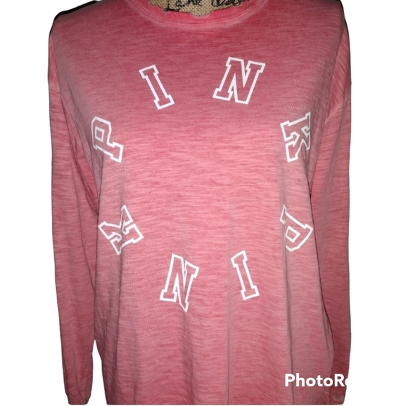 PINK Victoria's Secret Tops - PINK Distressed Long Sleeve Tee
